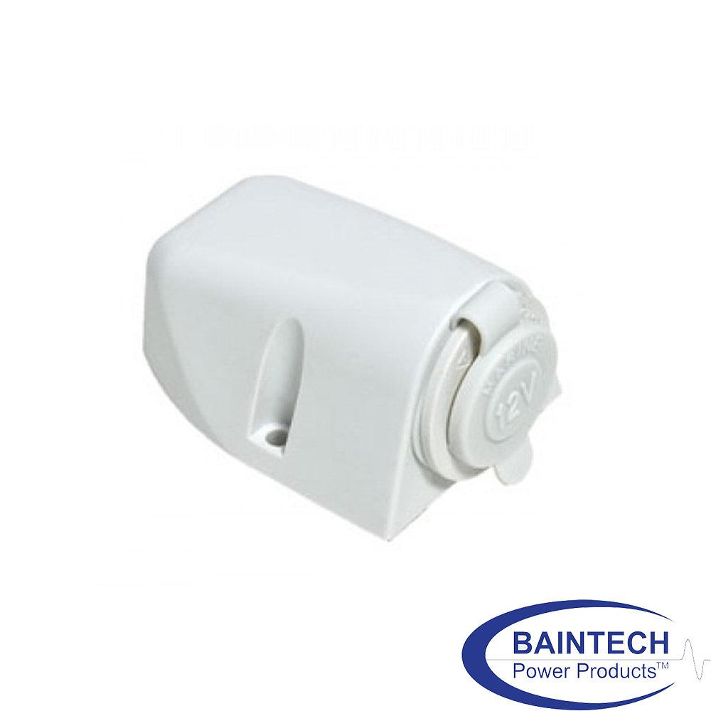 Baintech BTCIGA-002W White Surface Mount Single Ciga Socket — Mega Marine